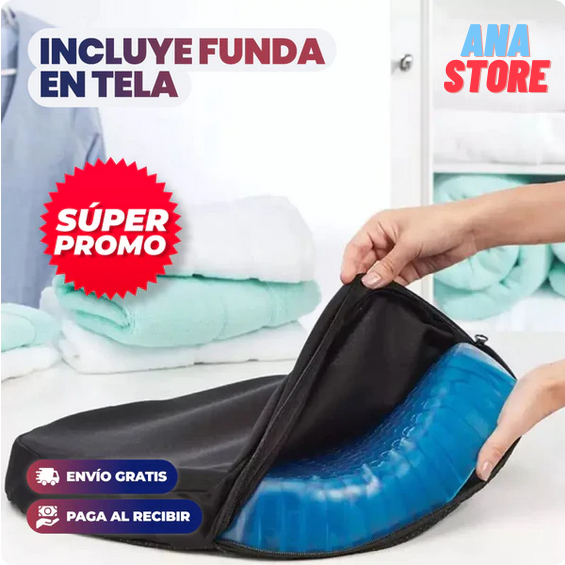 COJÍN DE GEL ERGONÓMICO + FUNDA DE REGALO